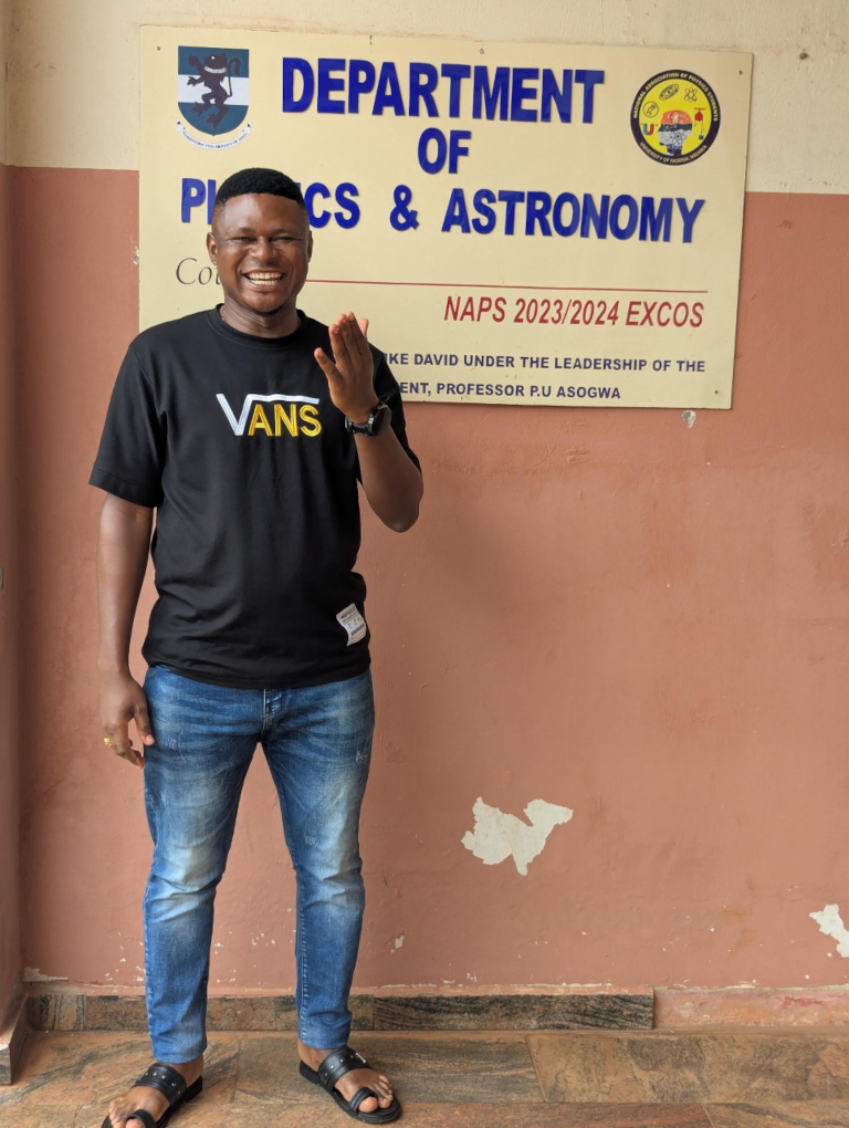 First day at the Department of Physics and Astronomy, University of Nsukka Nigeria